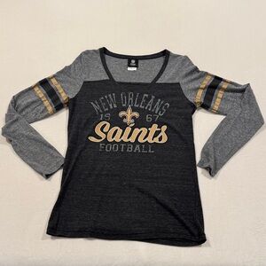 New Orleans Saints Long Sleeve Shirt - Gray and Gold